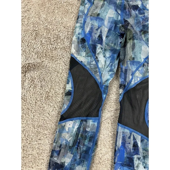 Lululemon On Pace Crop "21" Sun Dazed Multi Blue Mesh Inserts Side Pockets Sz 2 - Picture 13 of 16